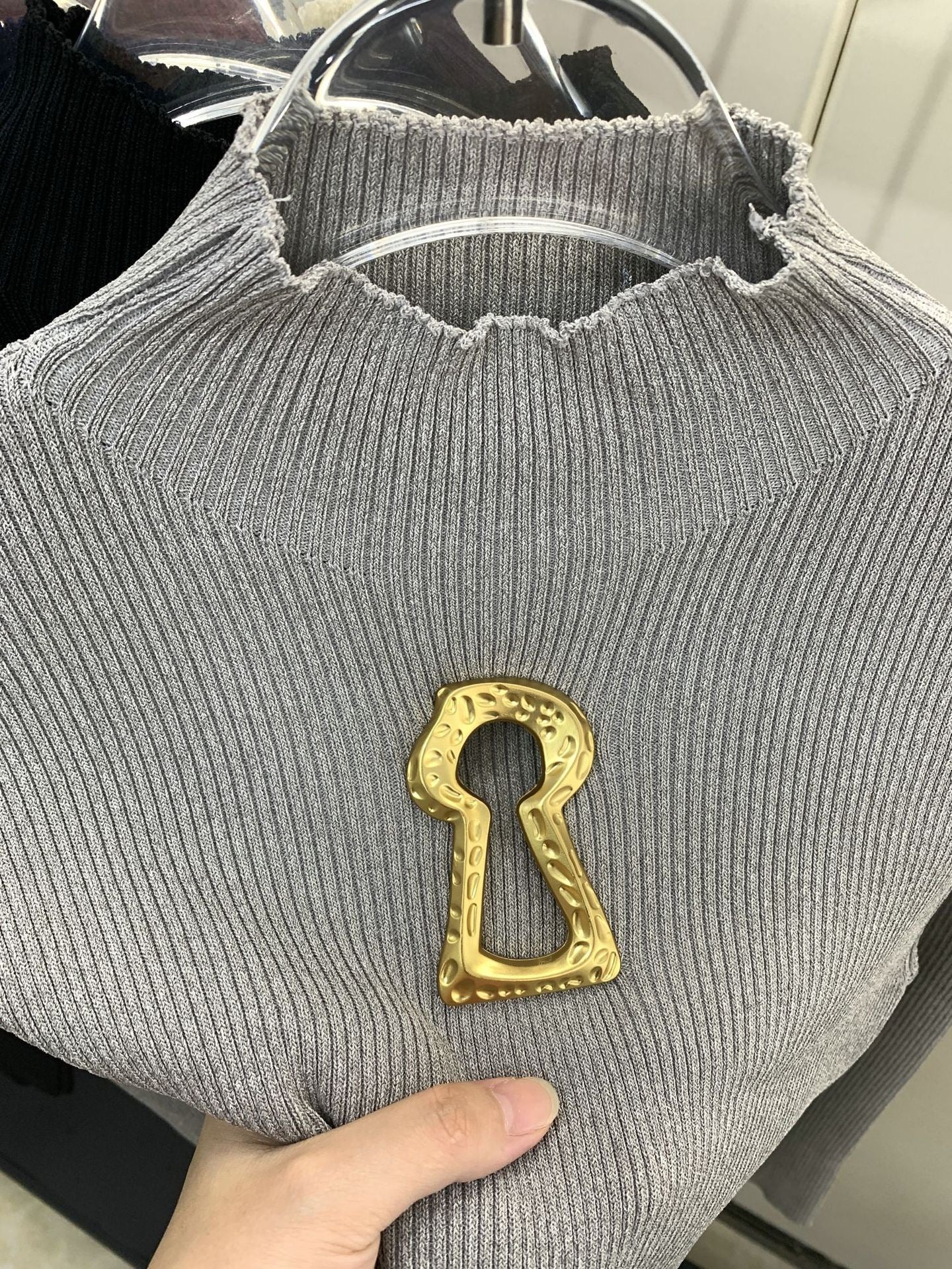 Sexy knitted turtleneck top