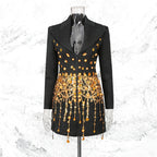 Tassels and rhinestone luxury blazer