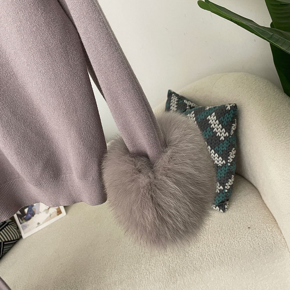 Fox fur cuffs slimming lazy joker