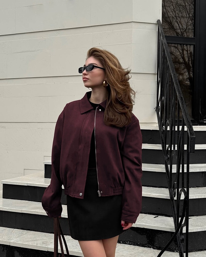 suede bomber jacket