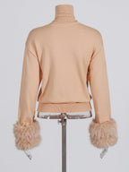 Knitwear with fur top