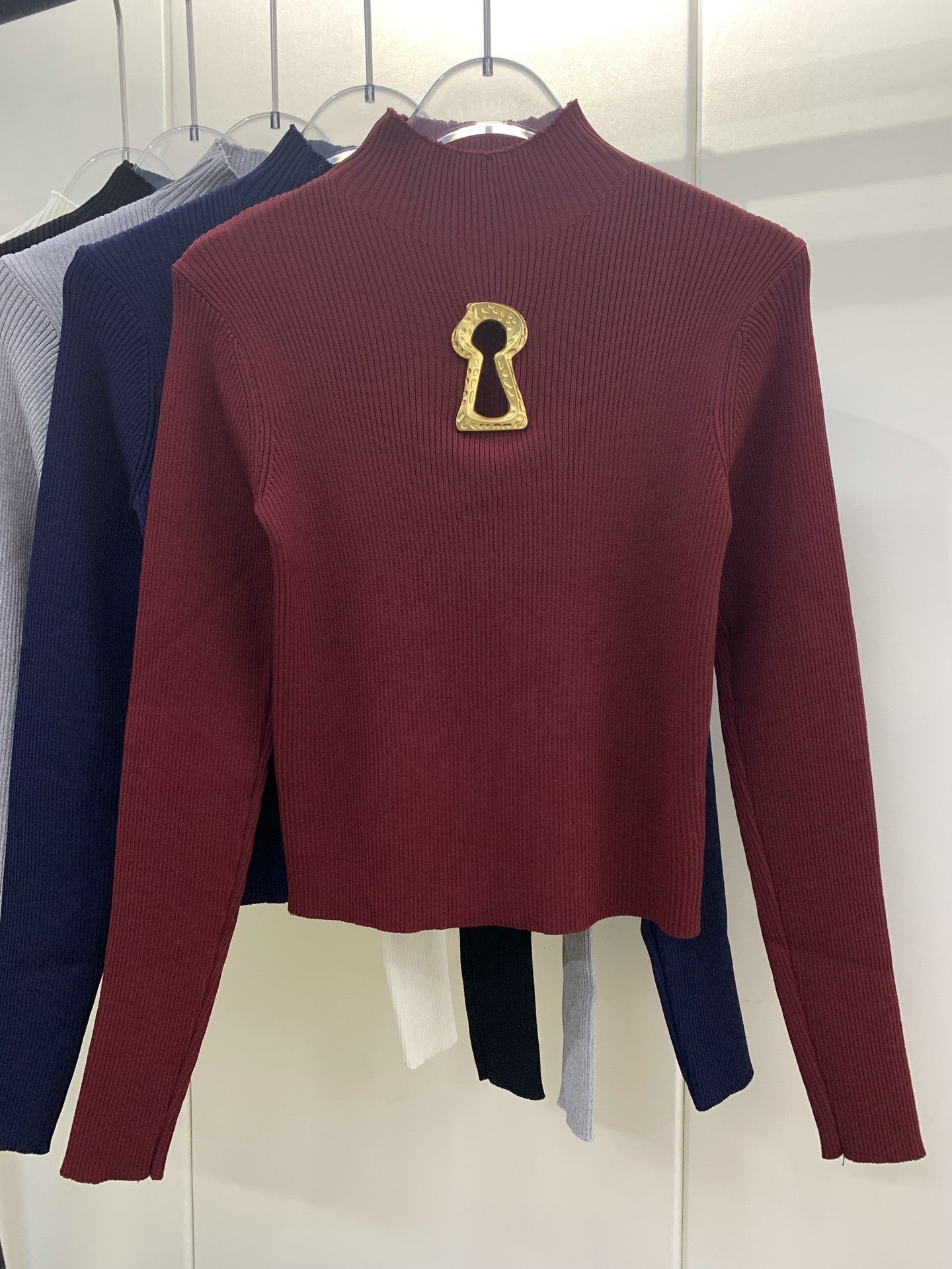 Sexy knitted turtleneck top