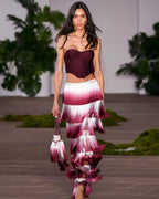 Burgundy dream ruffle dress