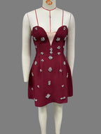 Sexy diamond encrusted backless