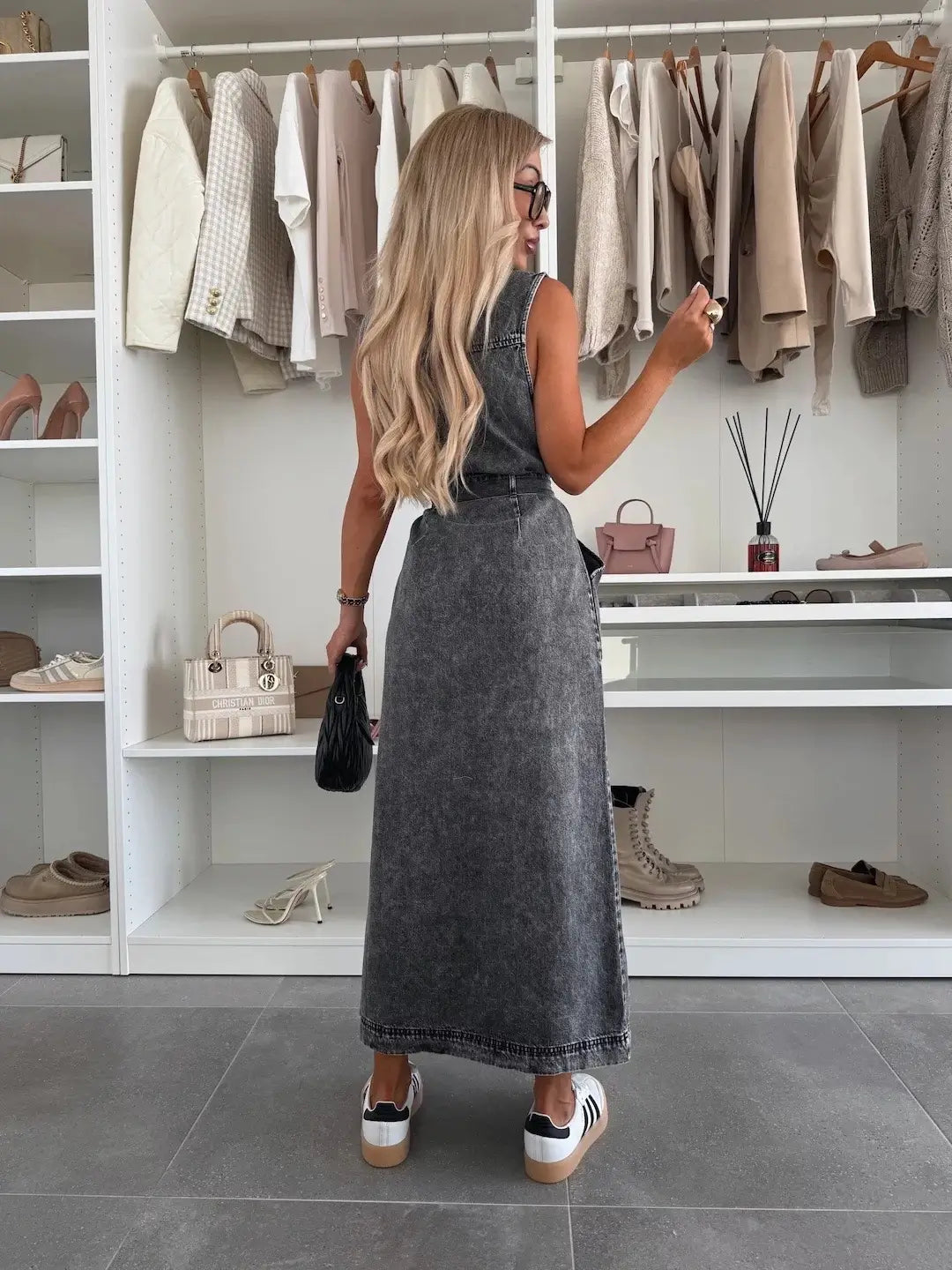 Sleeveless jeans dress