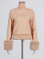 Knitwear with fur top