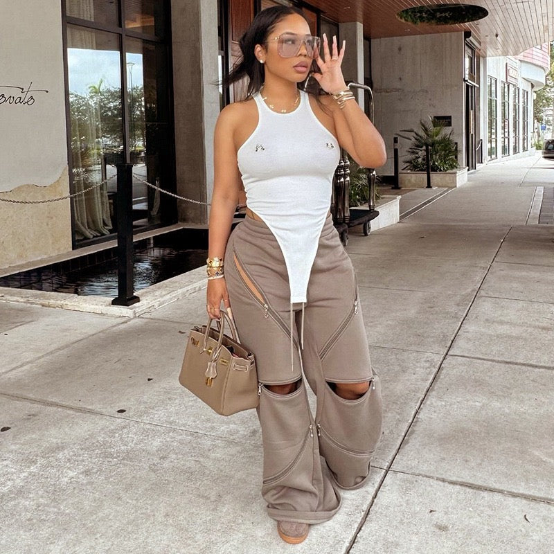 Zip sweatpants