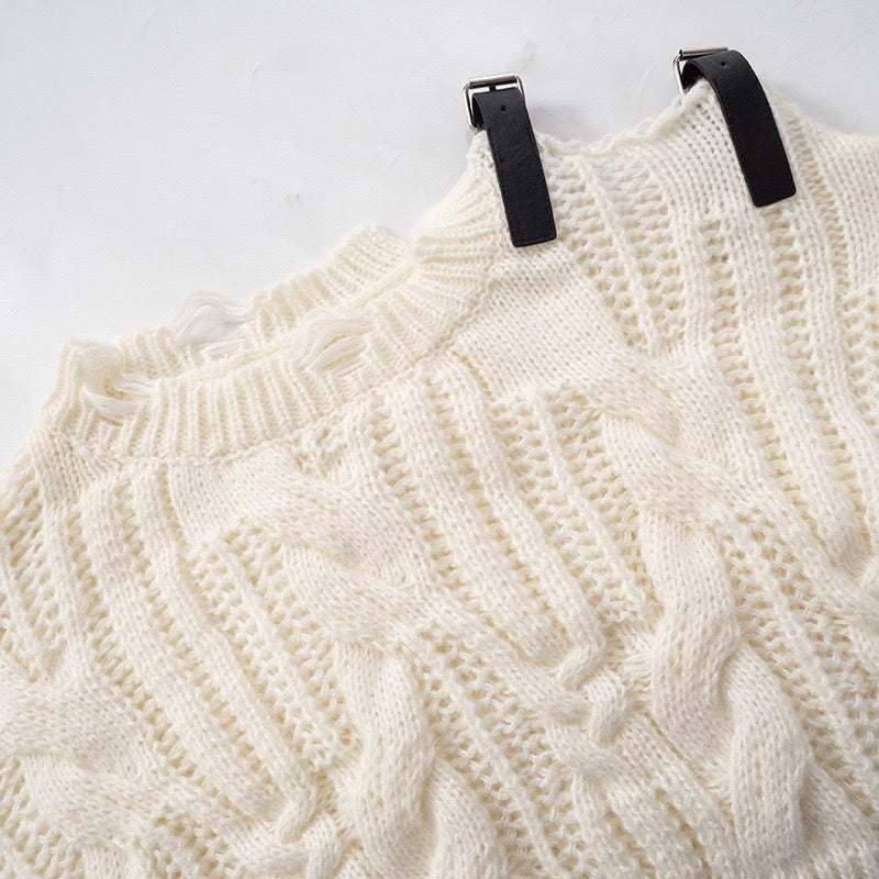 Distressed Crop Sweater