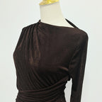 Asymmetric ruched bodice maxi