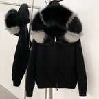 Faux fur cardigan