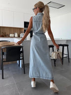 Sleeveless jeans dress