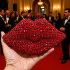 Crystal lip diamond bag