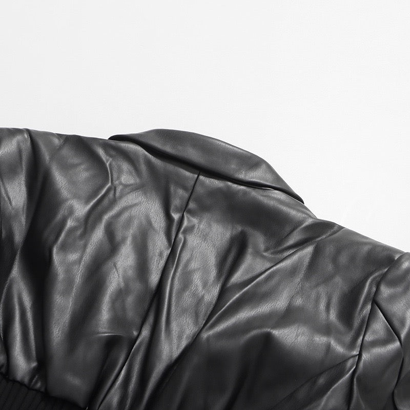 Leather waist jacket