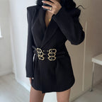 Multi layer metal buckle belt jacket
