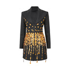 Tassels and rhinestone luxury blazer