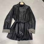 Washed leather jacket