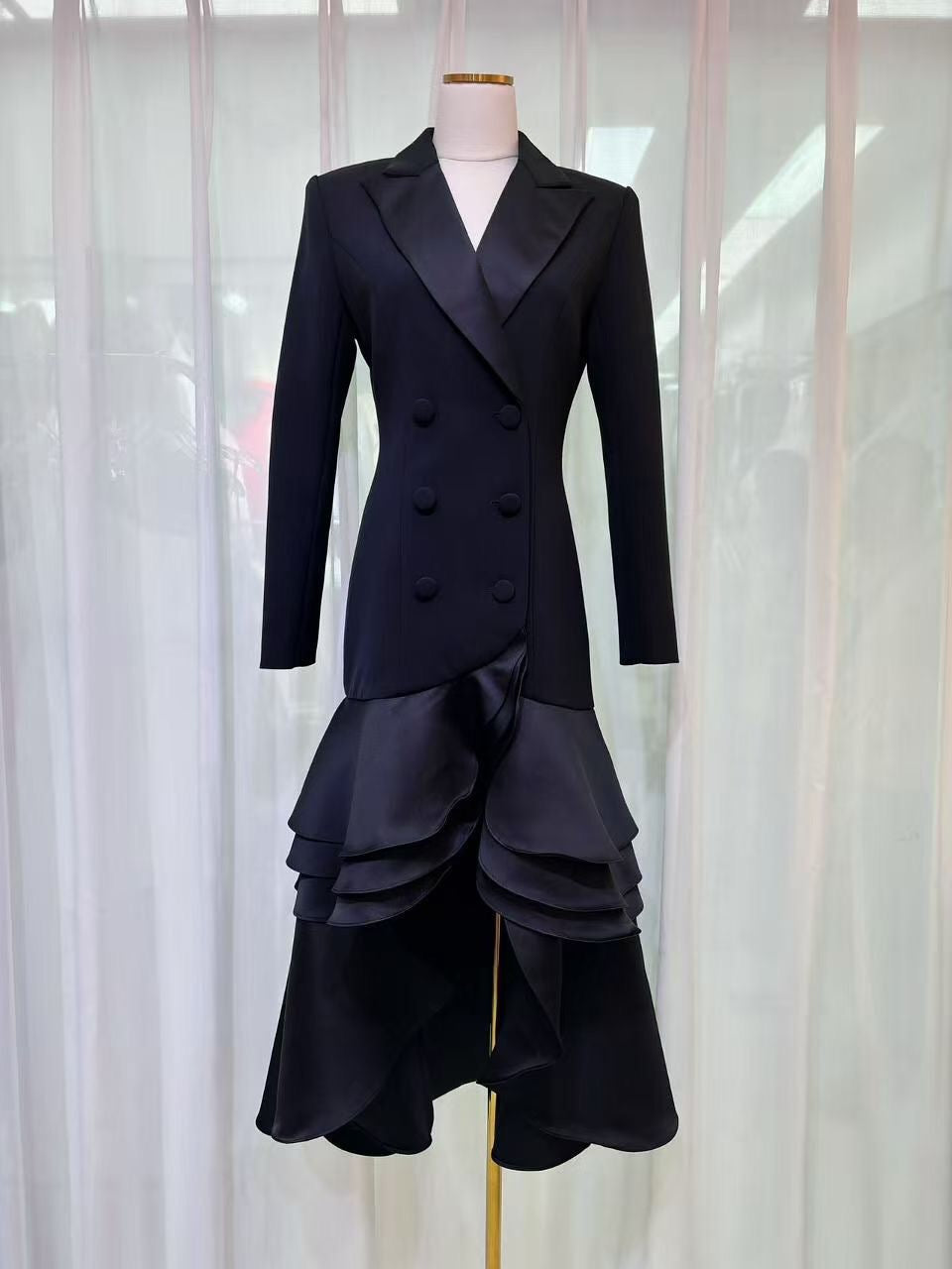 Collar elegant waist slim fit hip fish