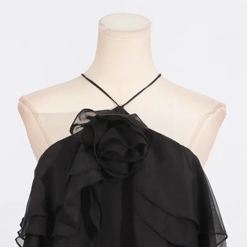 Stitching ruffled dress