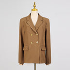 Crepe Knit Gold Button Jacket