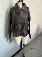 leather cropped biker jacket