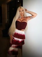 Burgundy dream ruffle dress