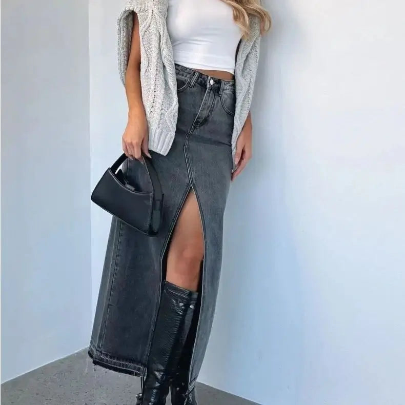 Split casual skirt