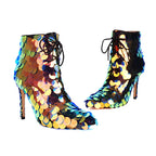 Sequined heels boot