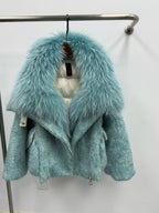 Jacket with fur collar