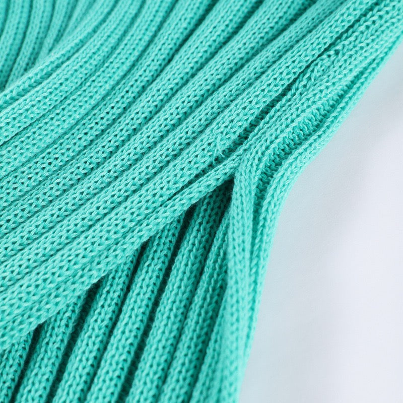 V neck knitted dress