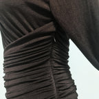 Asymmetric ruched bodice maxi