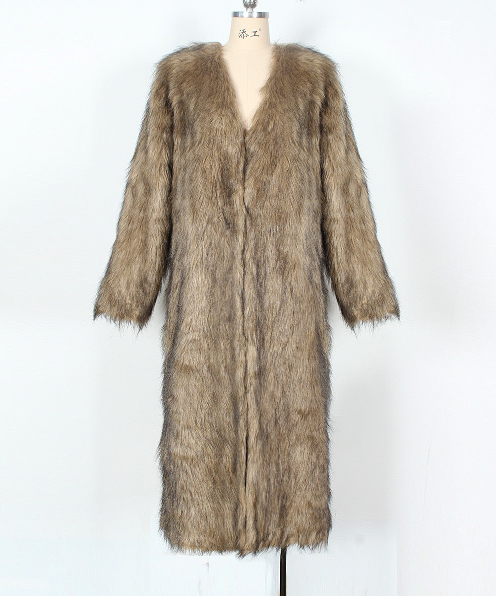 Faux fur coat