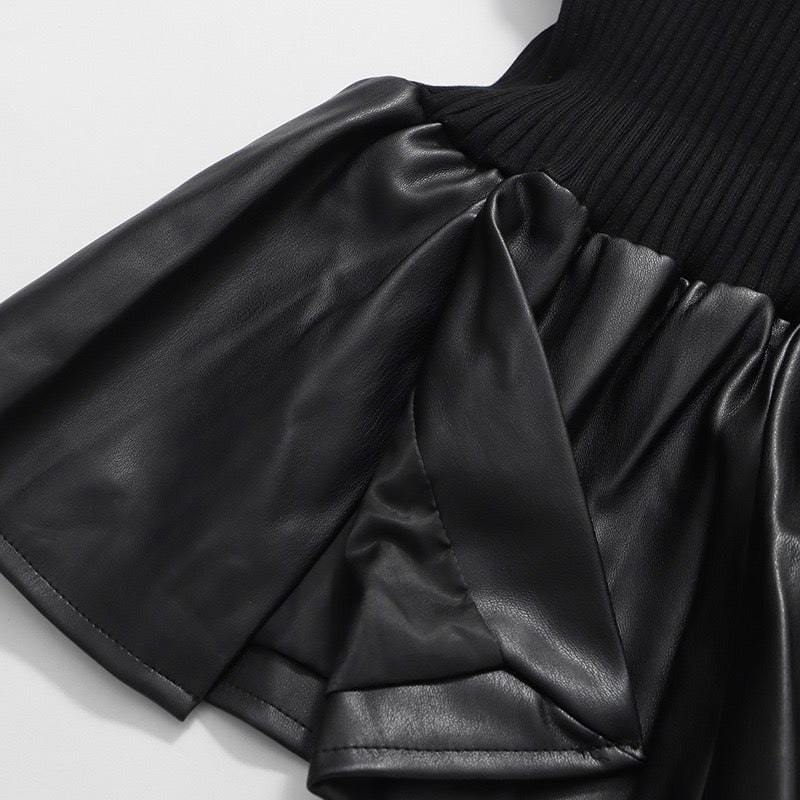 Leather waist jacket