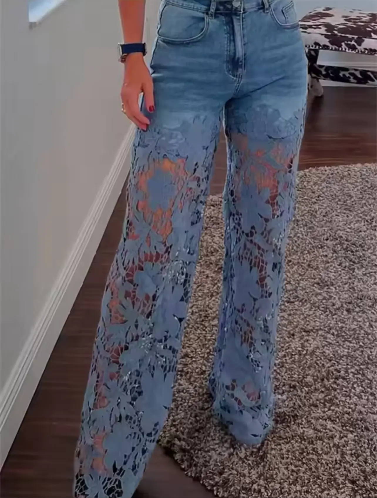 Lace jeans