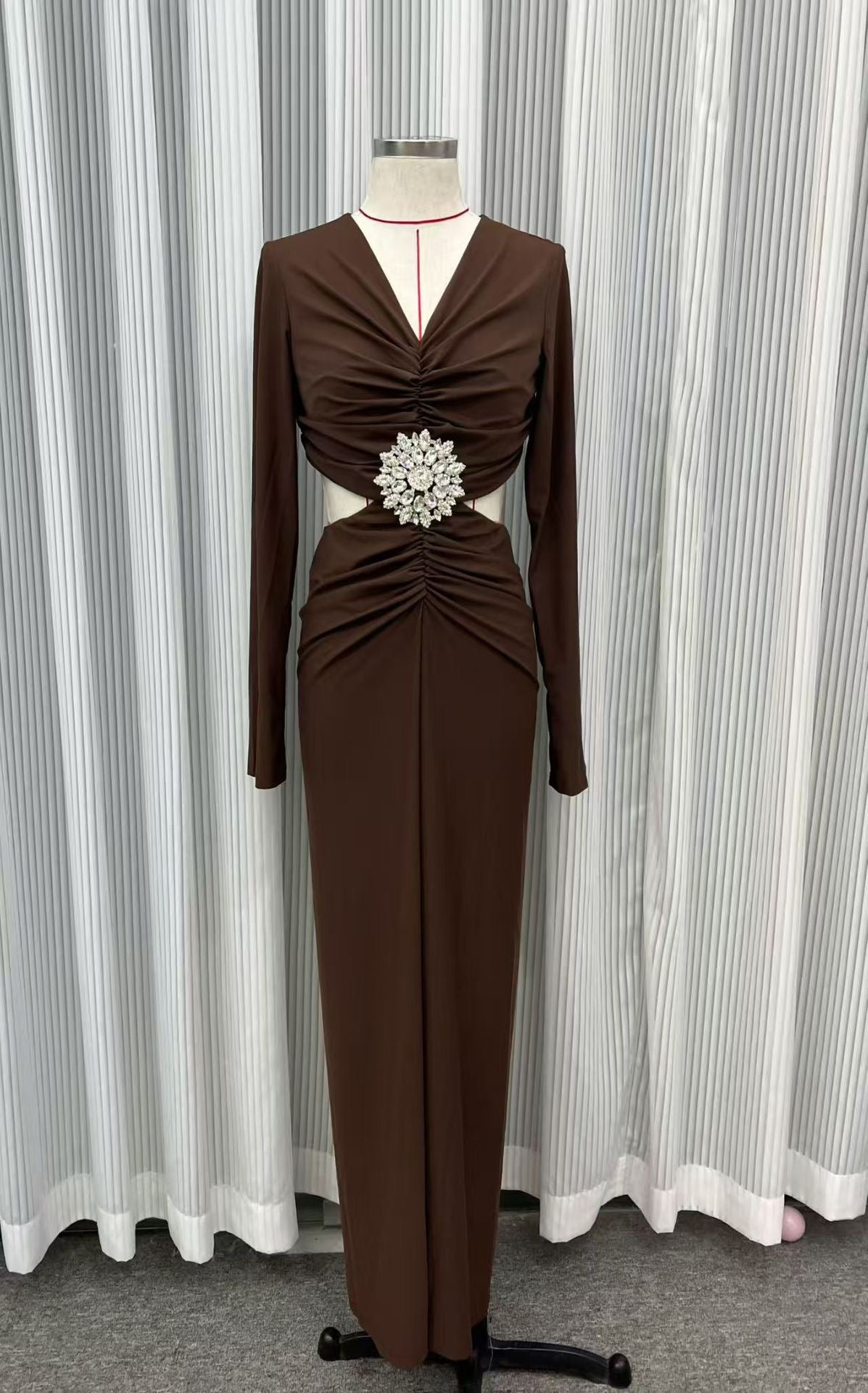 Sexy socialite style plated rhinestone