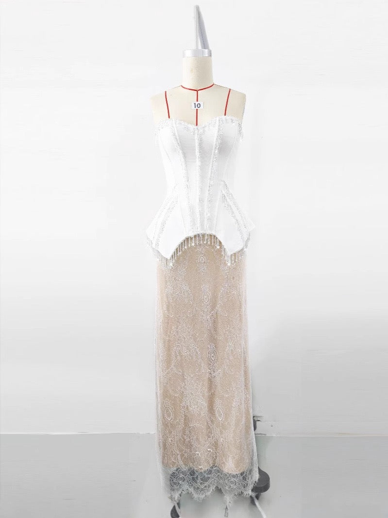 Elegancy crystals corset gown