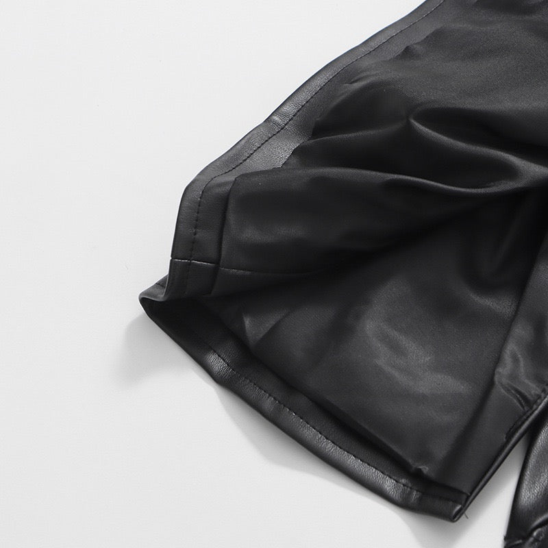 Leather waist jacket