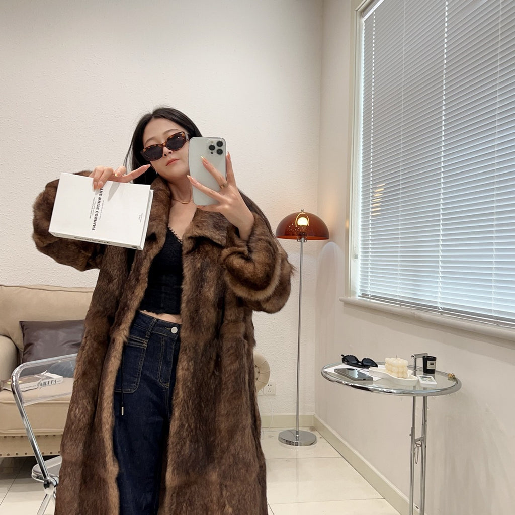 Long fur coat