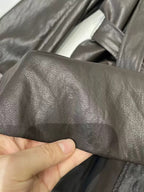 Washed leather jacket