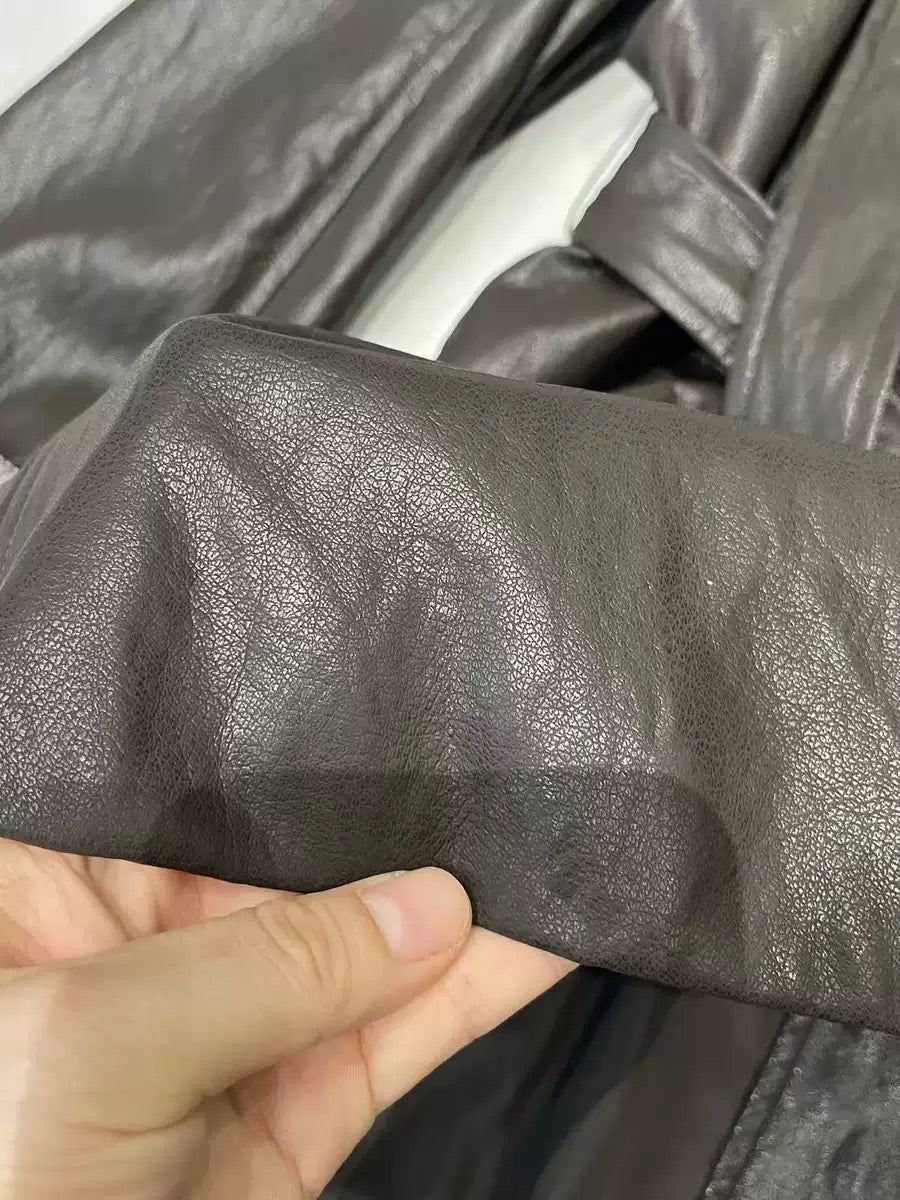 Washed leather jacket