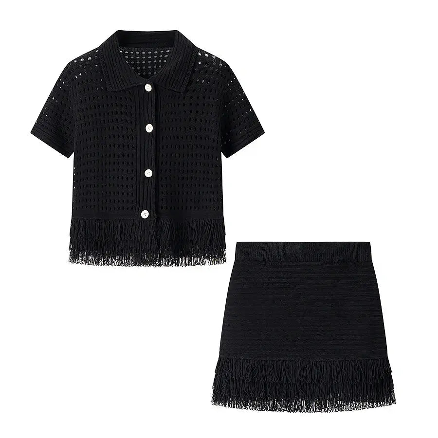 Fringes skirt set
