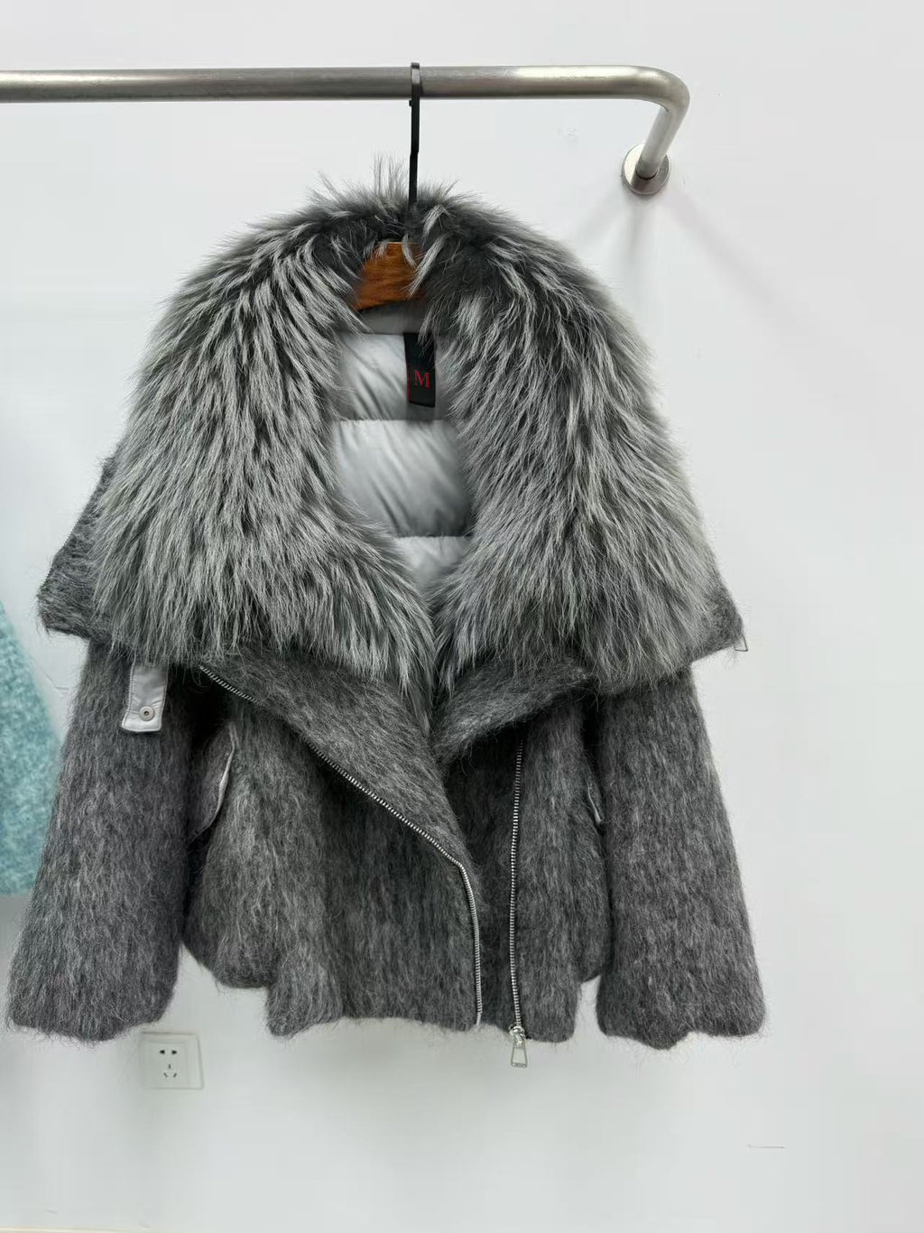 Jacket with fur collar