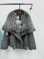 Jacket with fur collar