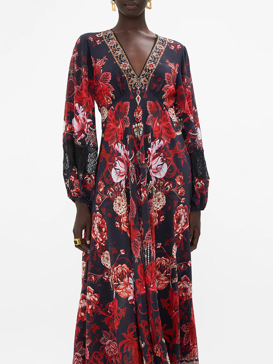 Crimson bloom dress