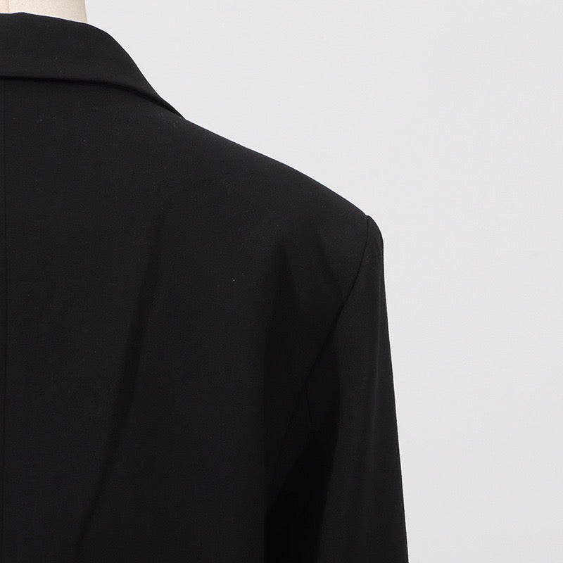 Crepe Knit Gold Button Jacket