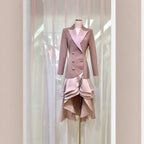 Collar elegant waist slim fit hip fish