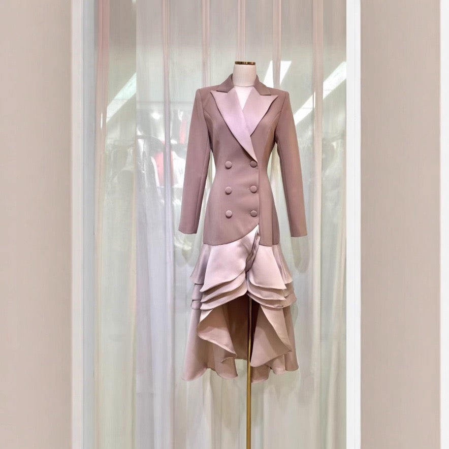 Collar elegant waist slim fit hip fish