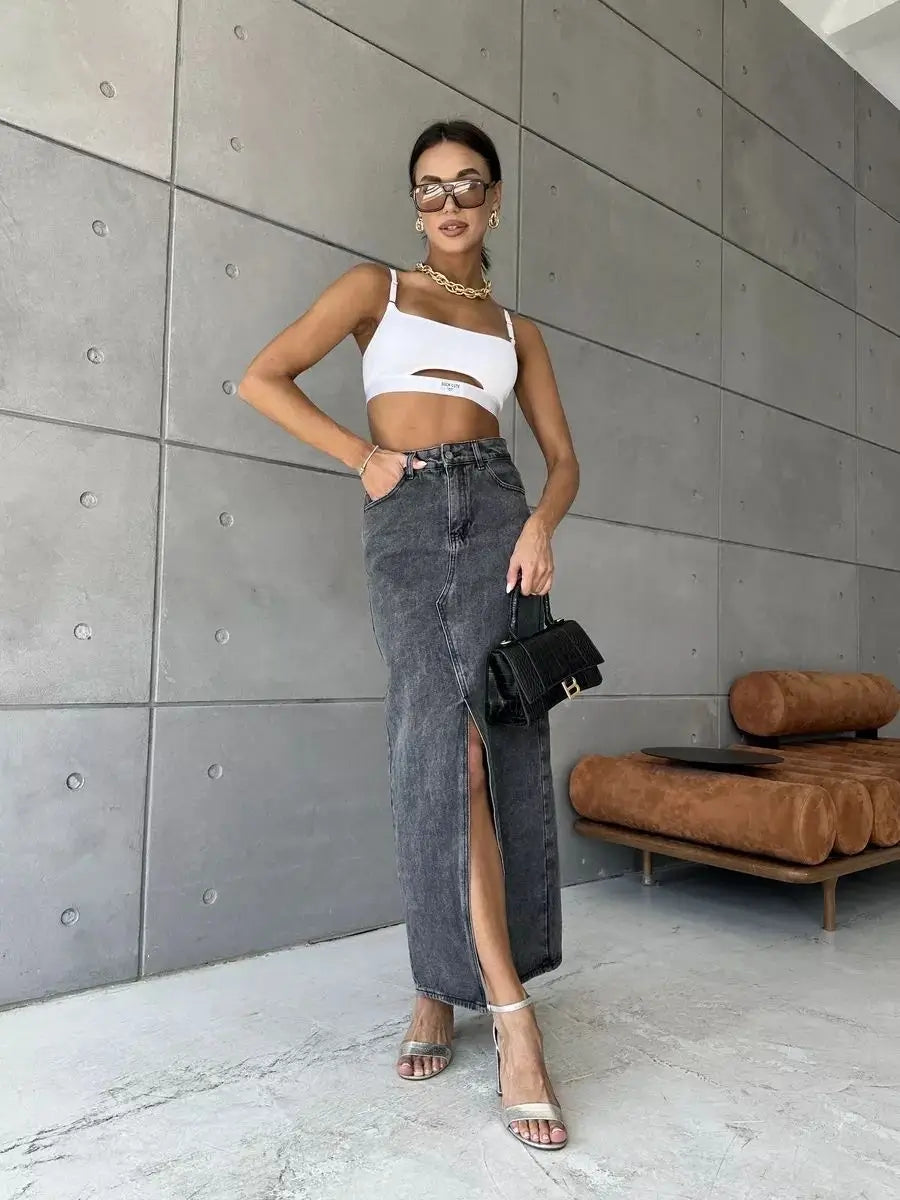 Split casual skirt