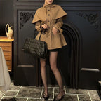 Camel cape trench coat