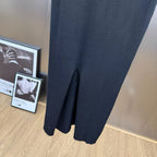 Lapel ribbed belted skirt with top