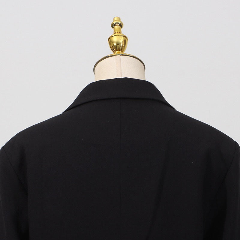 Crepe Knit Gold Button Jacket